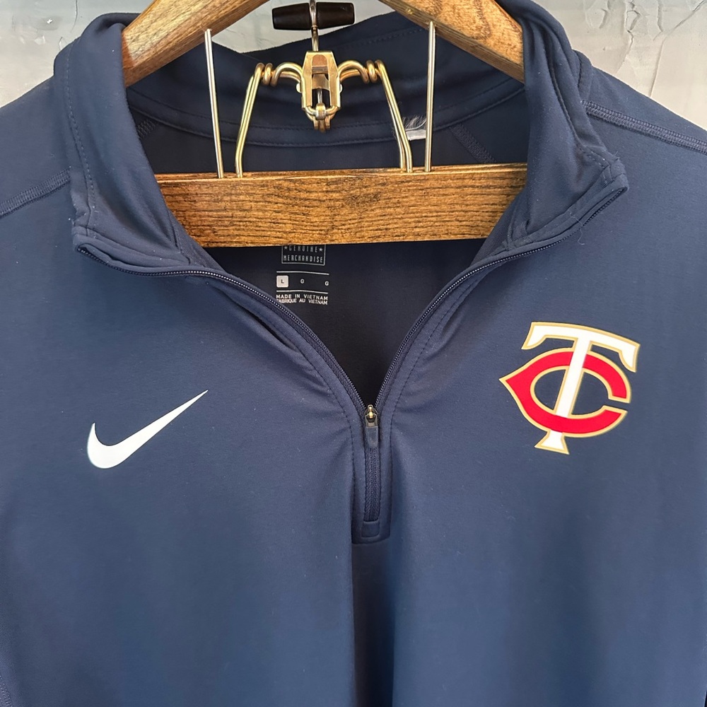 Nike Dri Fit Navy Blue MN Twins Quarter-Zip‎ Top size Large - Picture 2 of 12